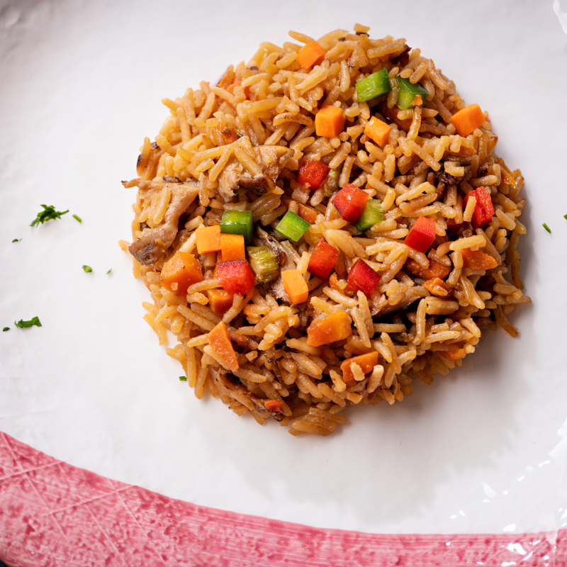 Arroz con verduritas y soja